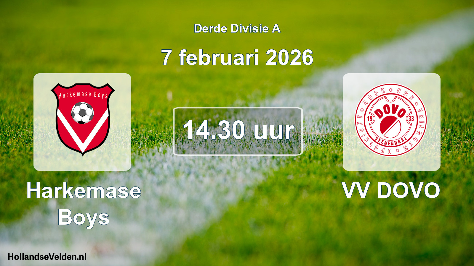 Geplande wedstrijd: Harkemase Boys - VV DOVO (7 februari 2026)