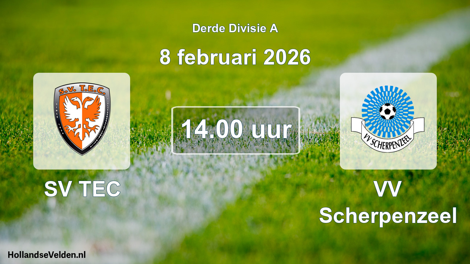 Geplande wedstrijd: SV TEC - VV Scherpenzeel (8 februari 2026)