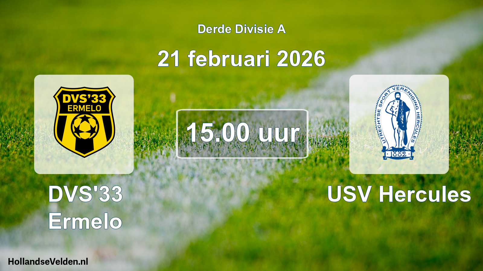 Geplande wedstrijd: DVS'33 Ermelo - USV Hercules (21 februari 2026)