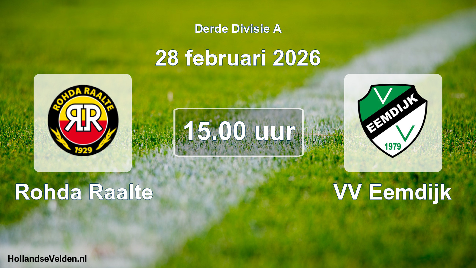 Geplande wedstrijd: Rohda Raalte - VV Eemdijk (28 februari 2026)