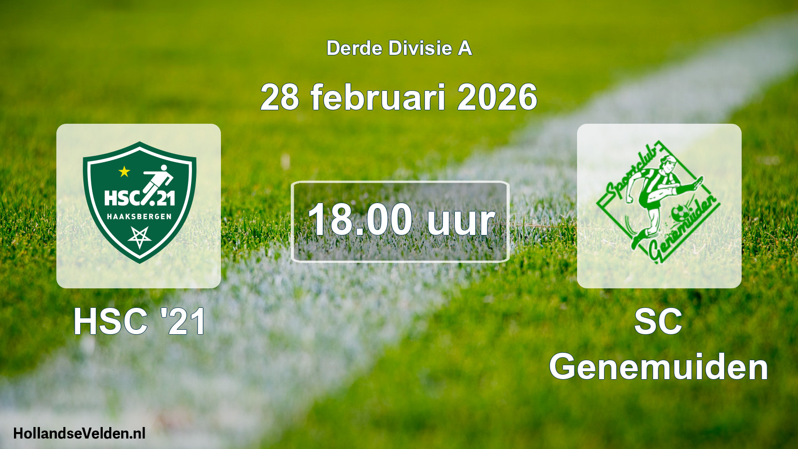 Geplande wedstrijd: HSC '21 - SC Genemuiden (28 februari 2026)
