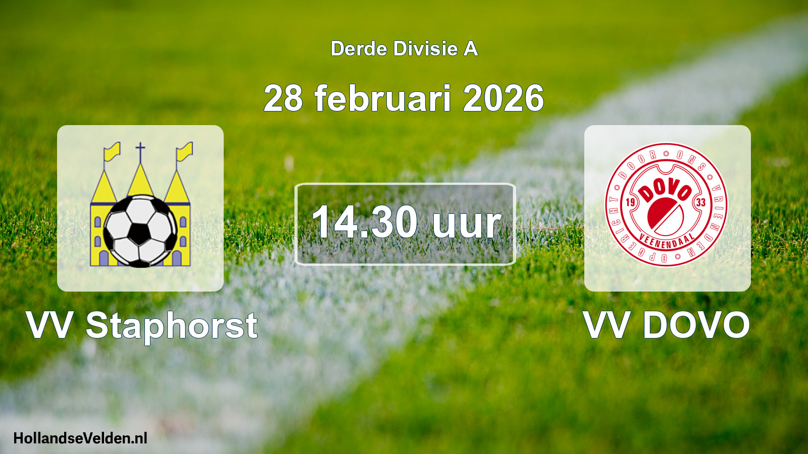 Geplande wedstrijd: VV Staphorst - VV DOVO (28 februari 2026)
