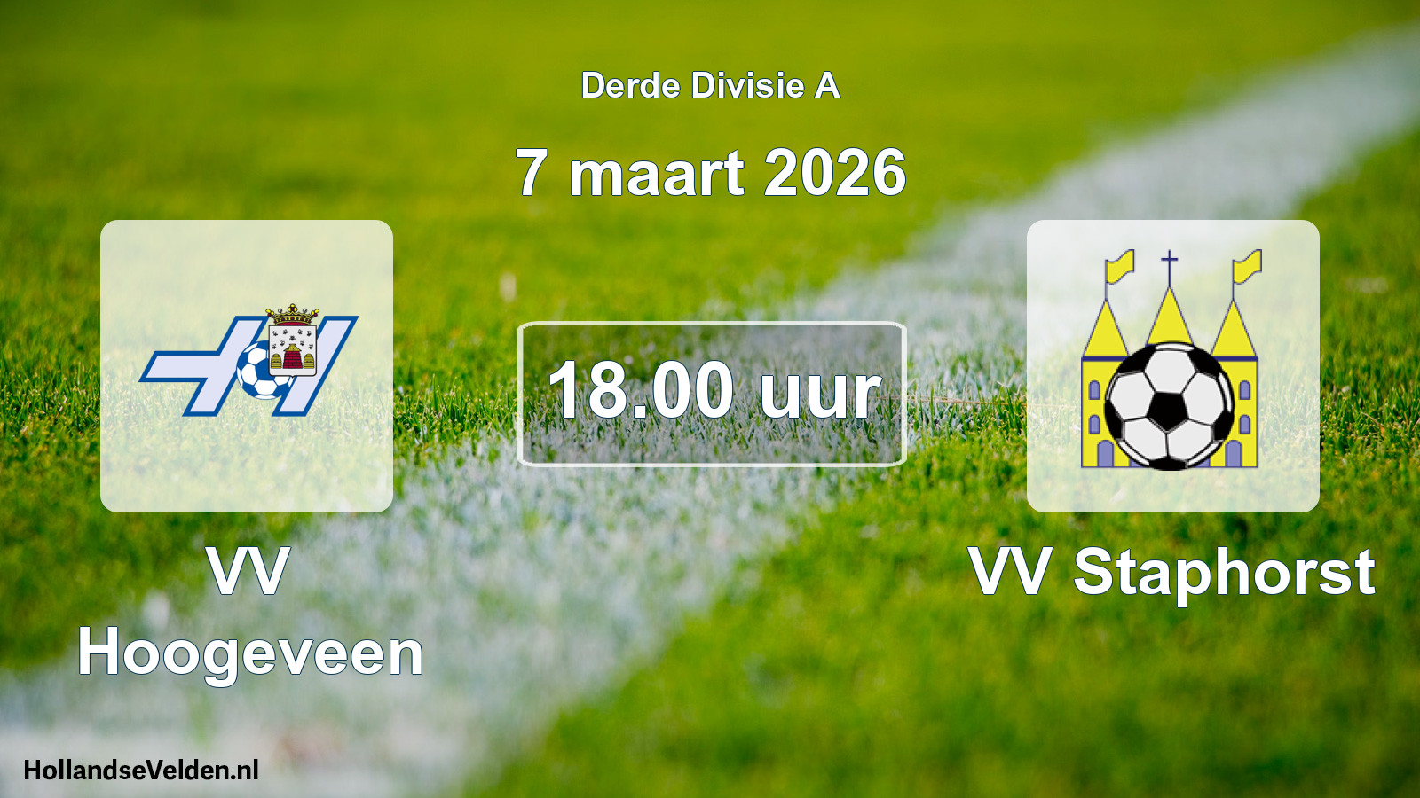 Geplande wedstrijd: VV Hoogeveen - VV Staphorst (7 maart 2026)