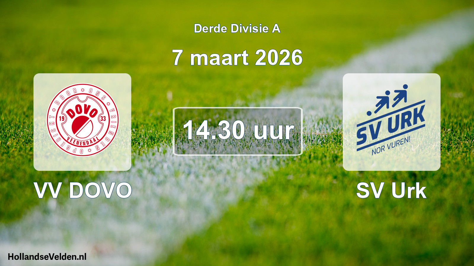 Geplande wedstrijd: VV DOVO - SV Urk (7 maart 2026)