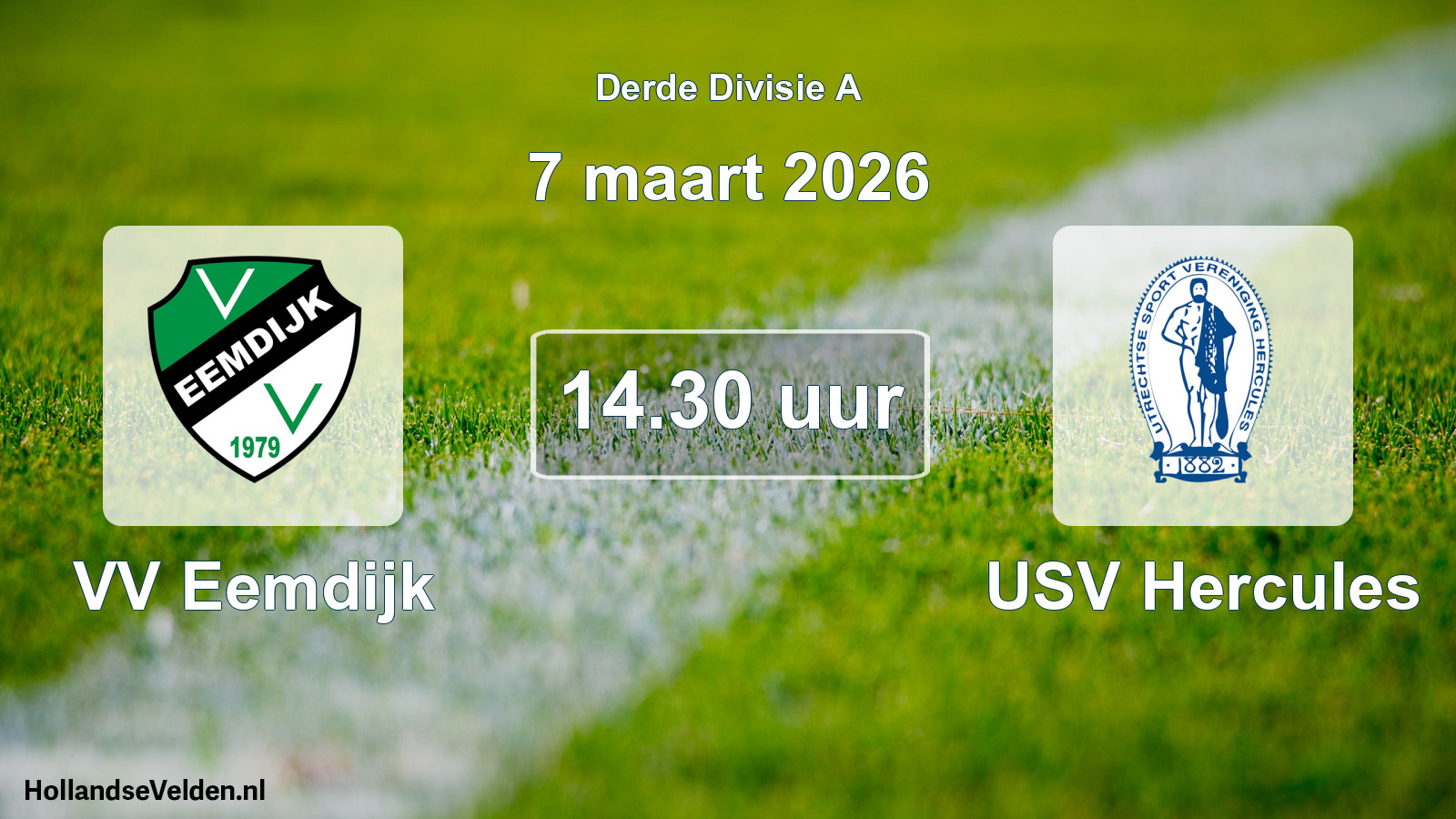 Geplande wedstrijd: VV Eemdijk - USV Hercules (7 maart 2026)