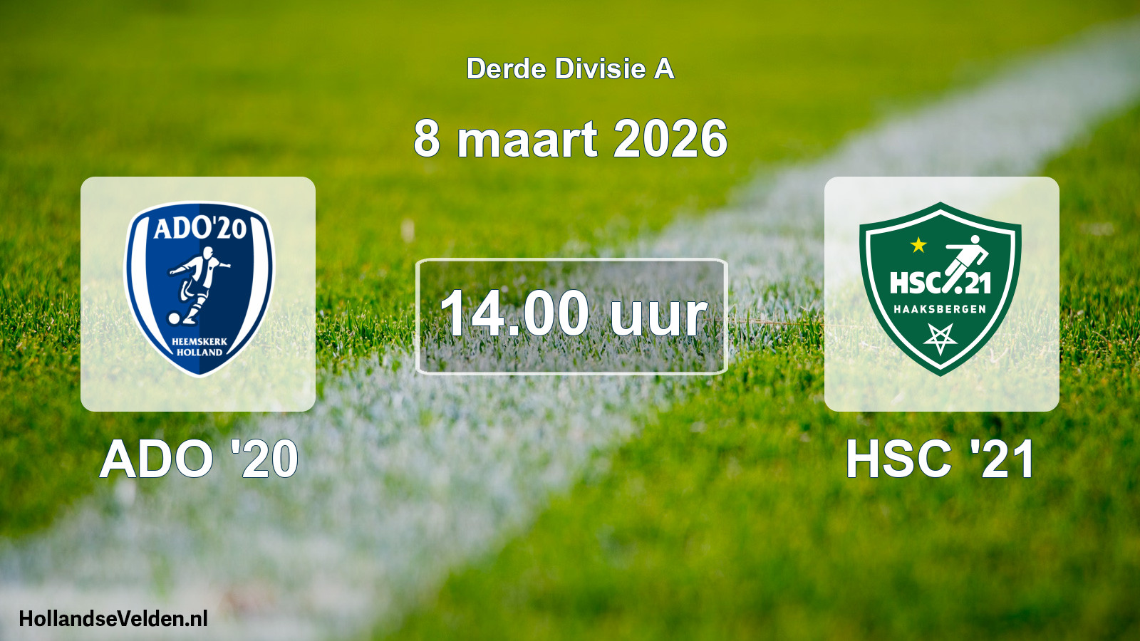 Geplande wedstrijd: ADO '20 - HSC '21 (8 maart 2026)