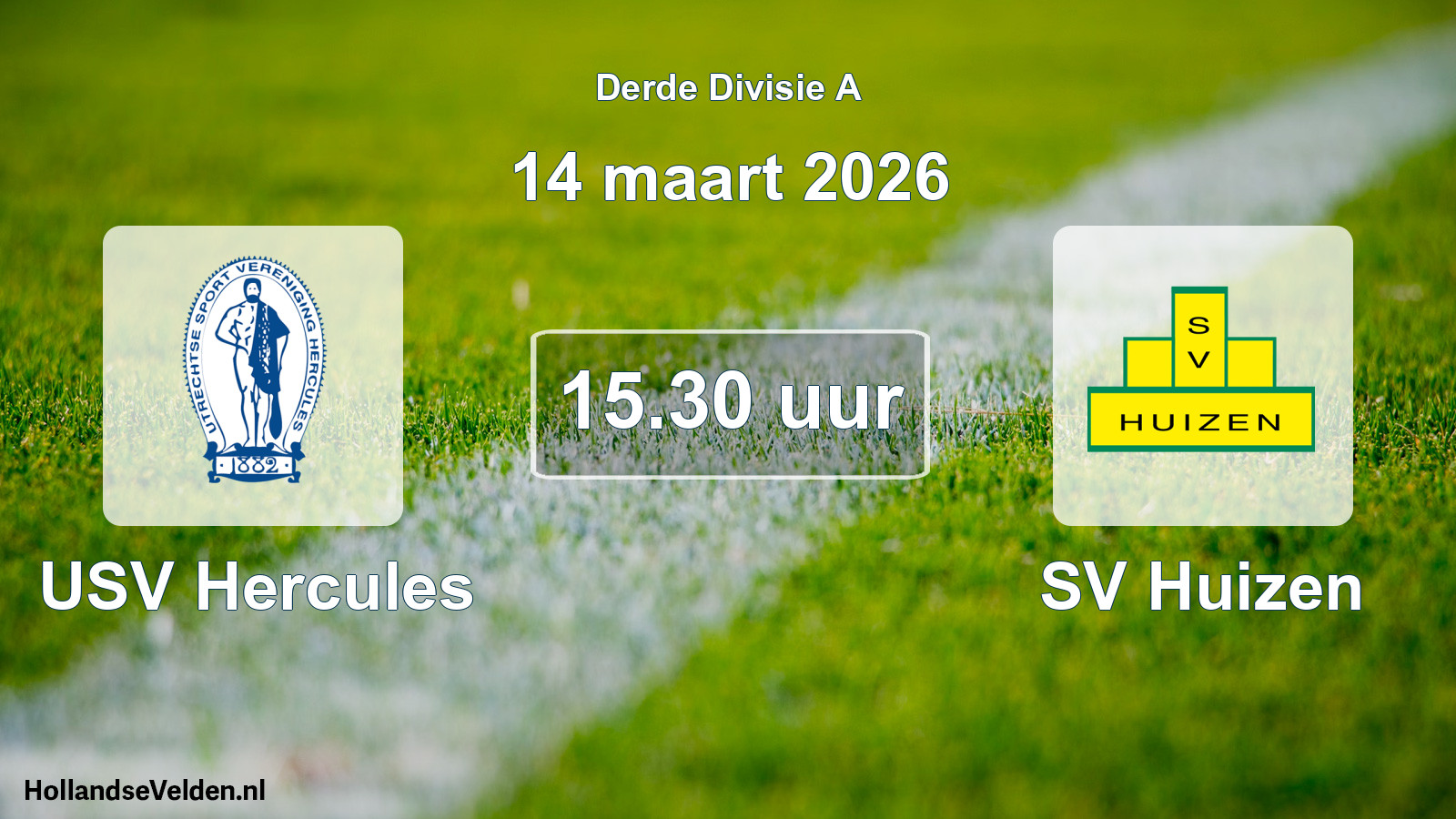 Geplande wedstrijd: USV Hercules - SV Huizen (14 maart 2026)