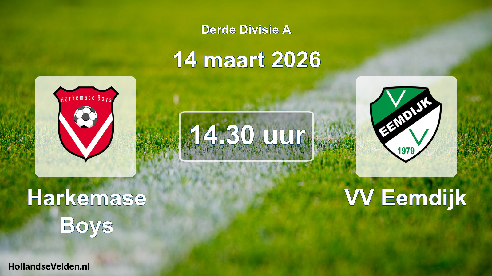 Geplande wedstrijd: Harkemase Boys - VV Eemdijk (14 maart 2026)
