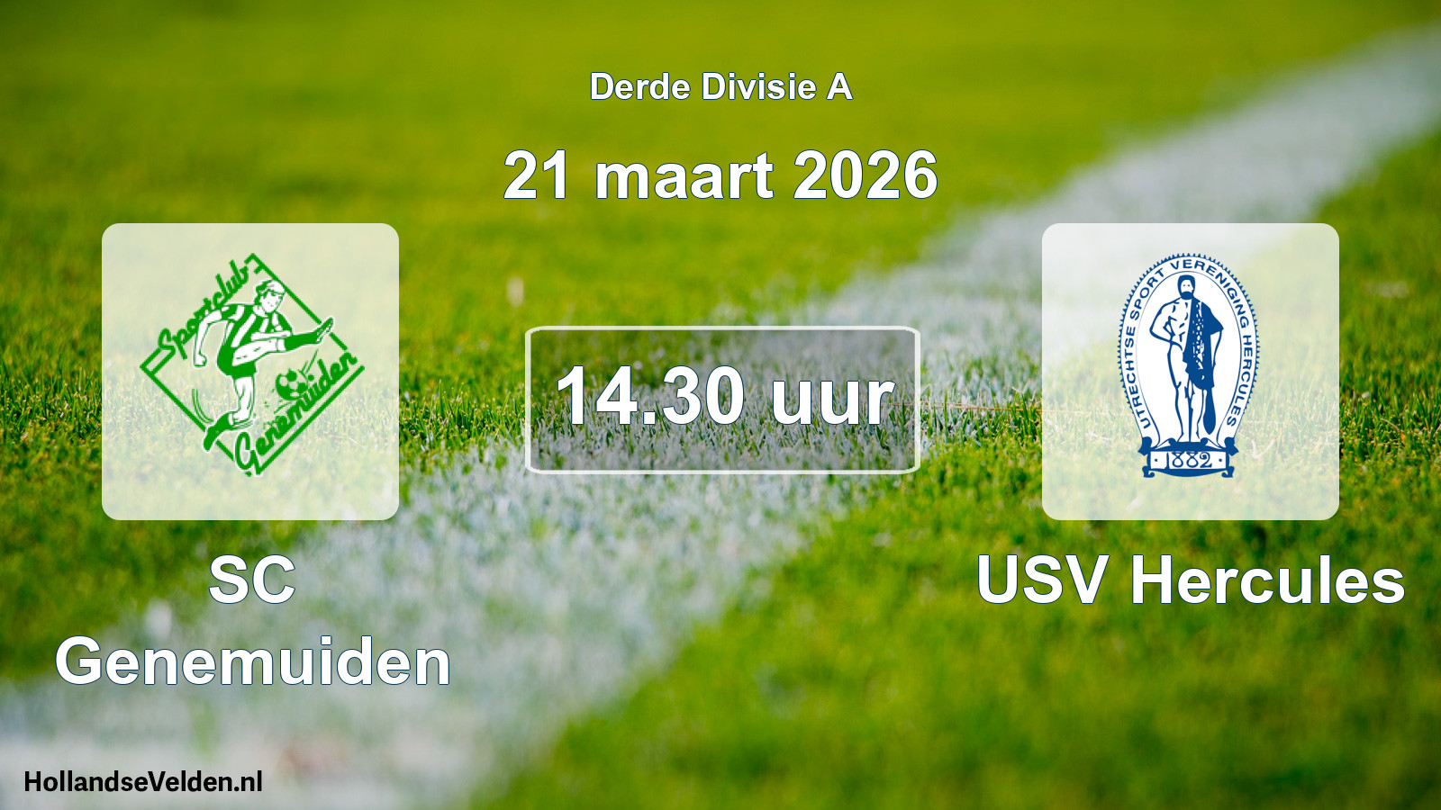 Geplande wedstrijd: SC Genemuiden - USV Hercules (21 maart 2026)