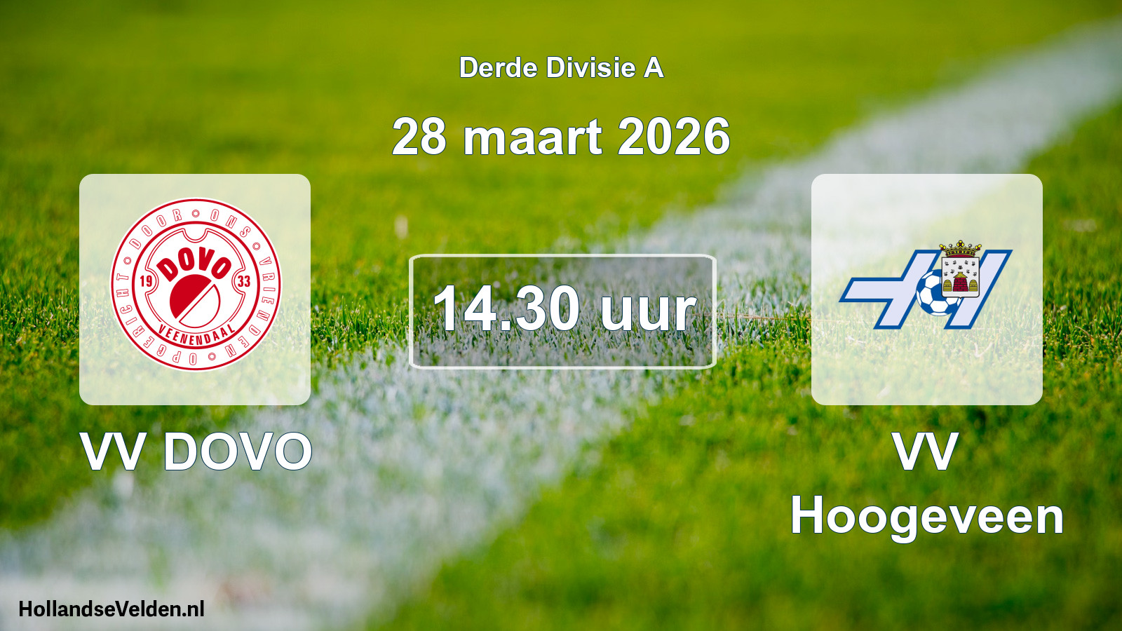 Geplande wedstrijd: VV DOVO - VV Hoogeveen (28 maart 2026)