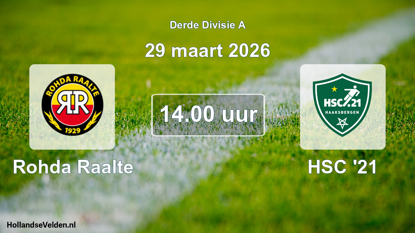 Geplande wedstrijd: Rohda Raalte - HSC '21 (29 maart 2026)