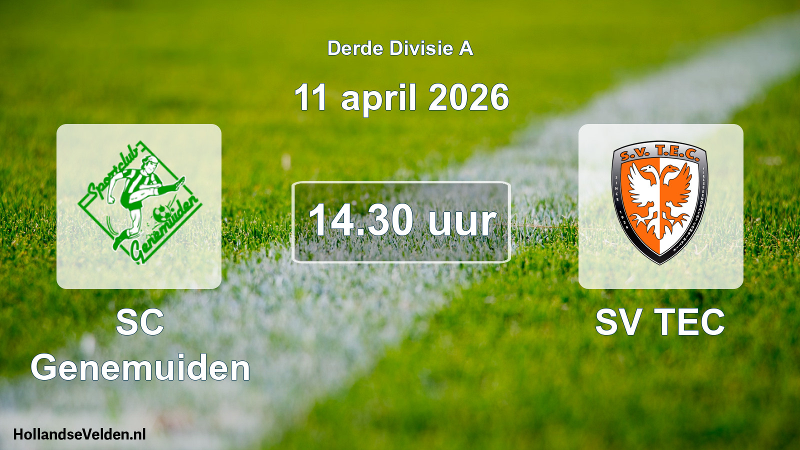 Geplande wedstrijd: SC Genemuiden - SV TEC (11 april 2026)