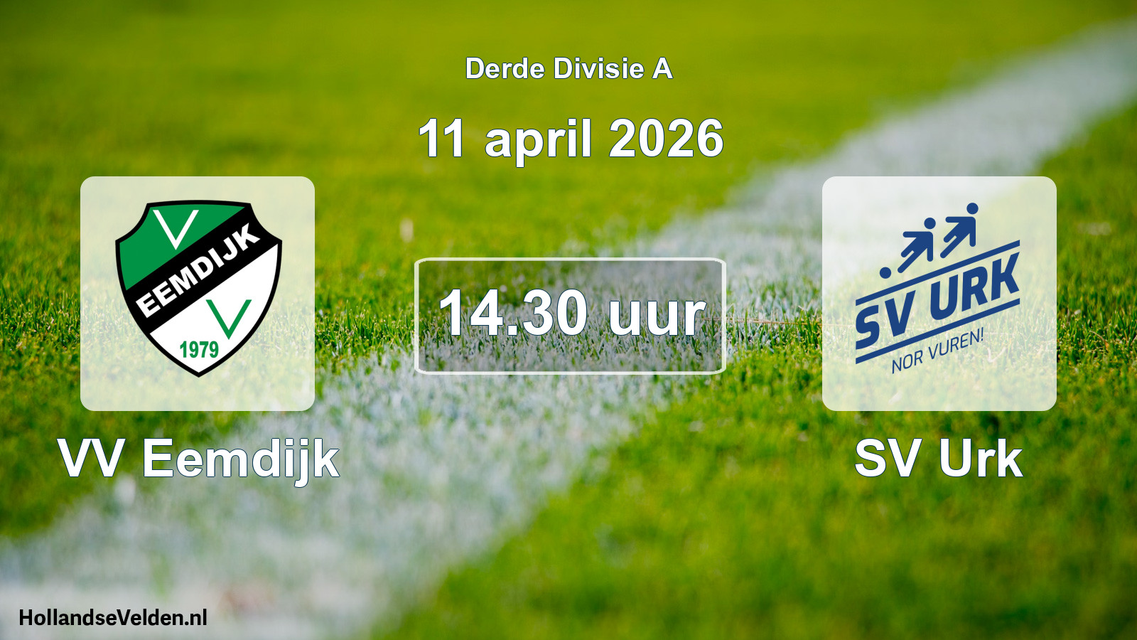 Geplande wedstrijd: VV Eemdijk - SV Urk (11 april 2026)