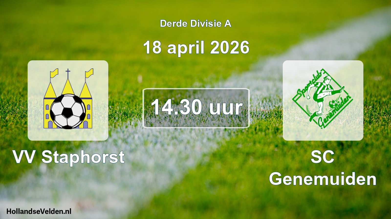 Geplande wedstrijd: VV Staphorst - SC Genemuiden (18 april 2026)