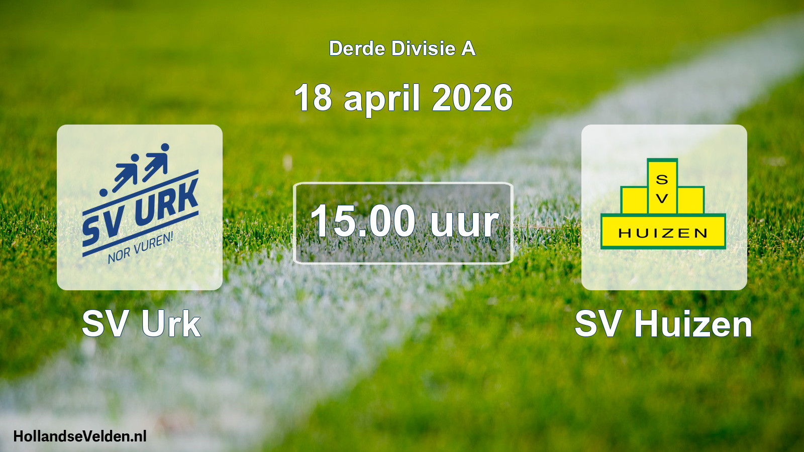 Geplande wedstrijd: SV Urk - SV Huizen (18 april 2026)