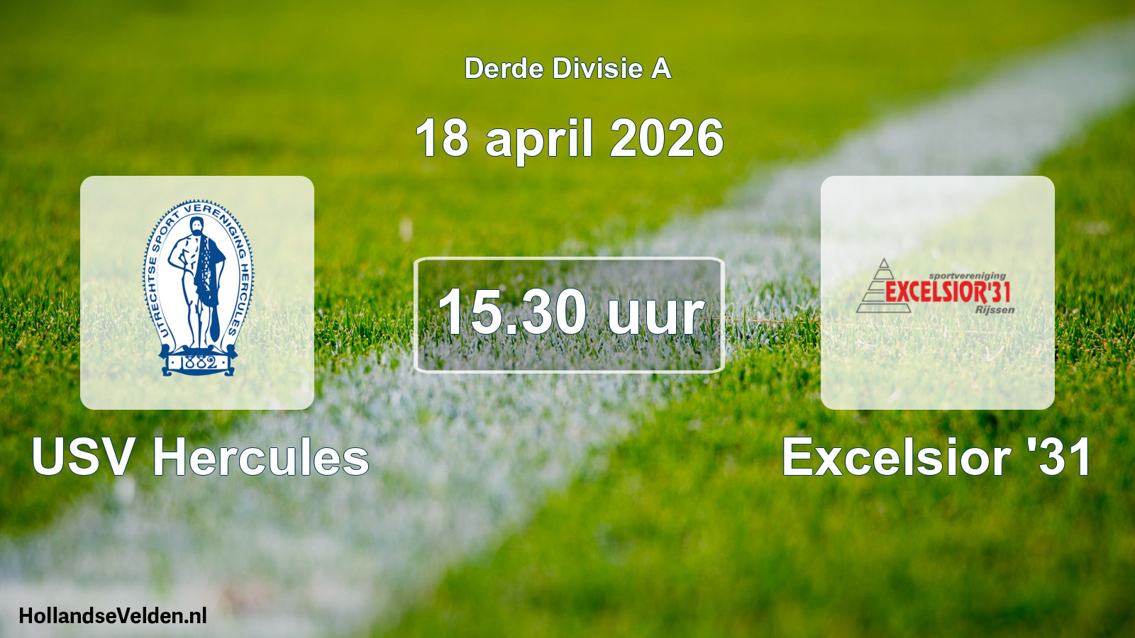 Geplande wedstrijd: USV Hercules - Excelsior '31 (18 april 2026)