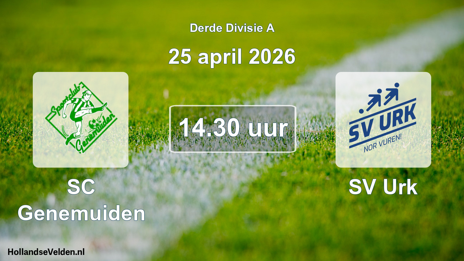 Geplande wedstrijd: SC Genemuiden - SV Urk (25 april 2026)