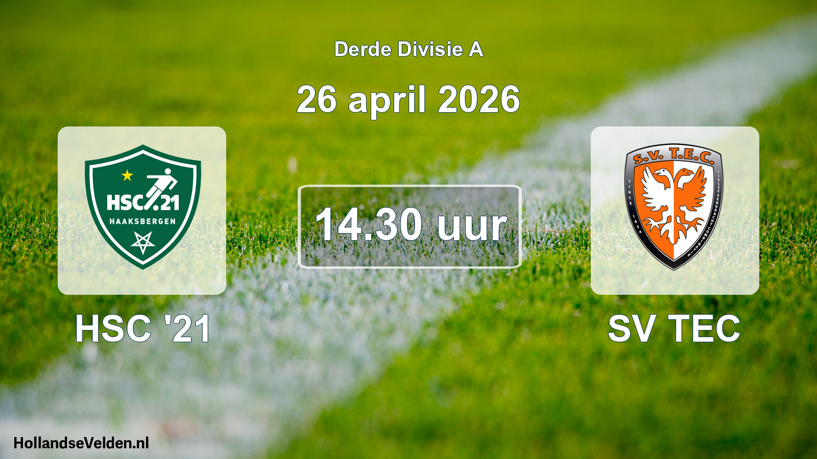 Geplande wedstrijd: HSC '21 - SV TEC (26 april 2026)