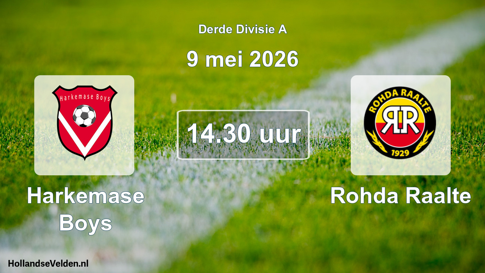 Geplande wedstrijd: Harkemase Boys - Rohda Raalte (9 mei 2026)