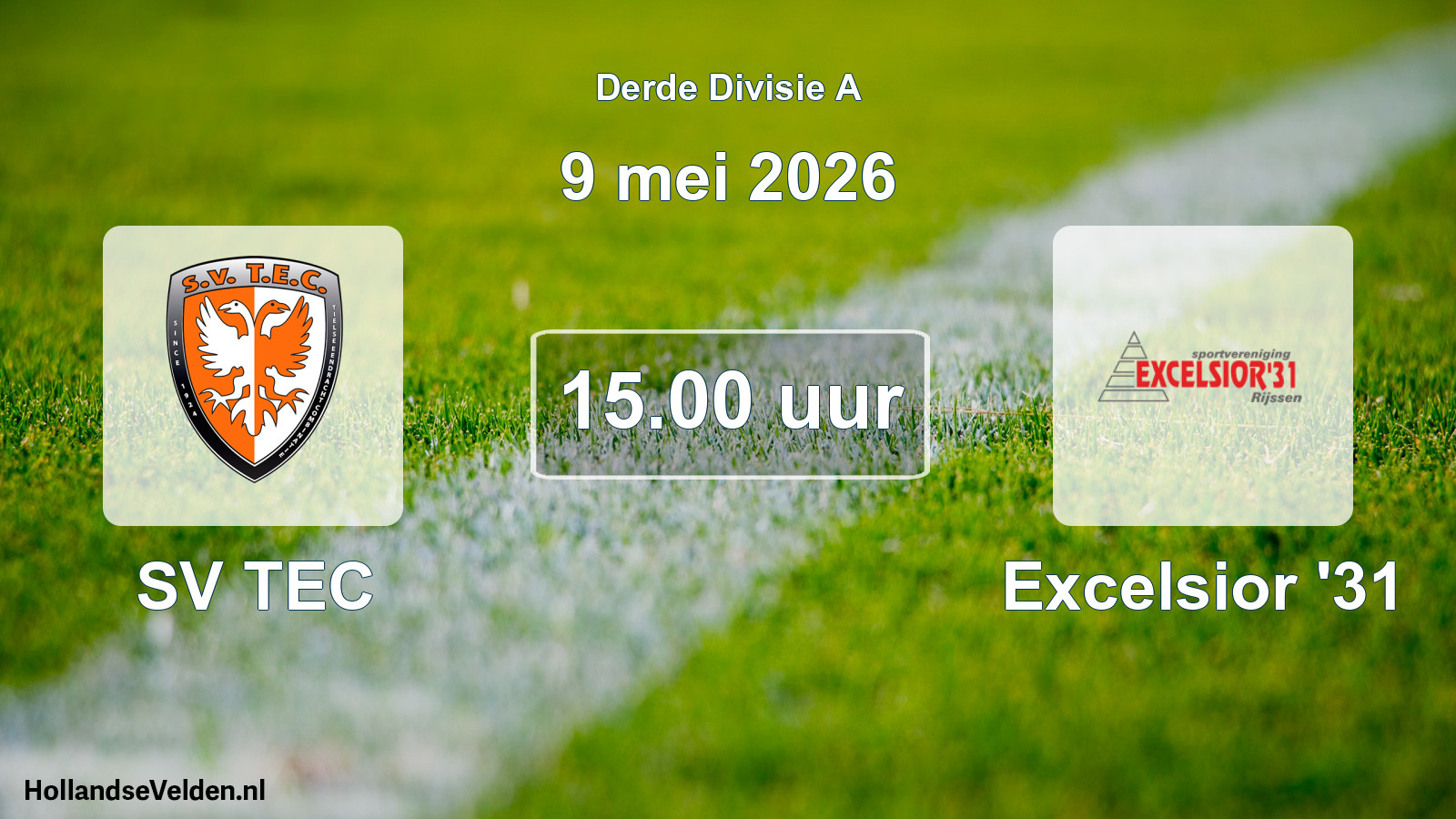 Geplande wedstrijd: SV TEC - Excelsior '31 (9 mei 2026)