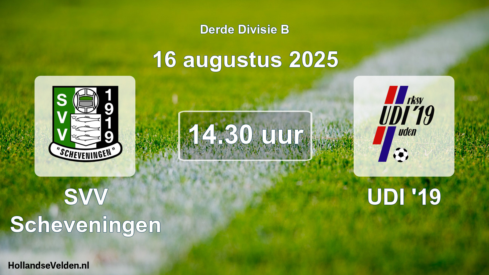 Geplande wedstrijd: SVV Scheveningen - UDI '19 (16 augustus 2025)