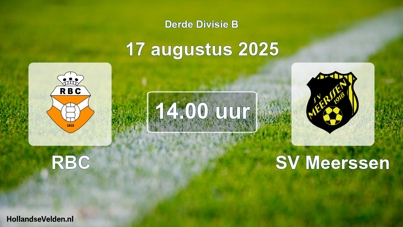 Geplande wedstrijd: RBC - SV Meerssen (17 augustus 2025)