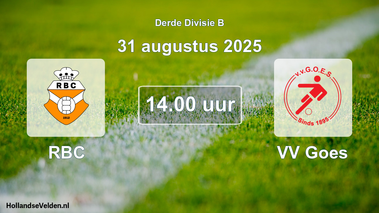 Geplande wedstrijd: RBC - VV Goes (31 augustus 2025)
