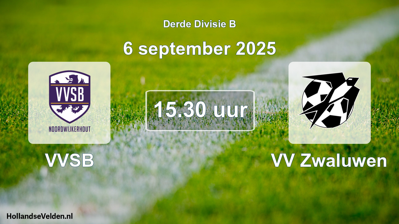 Geplande wedstrijd: VVSB - VV Zwaluwen (6 september 2025)