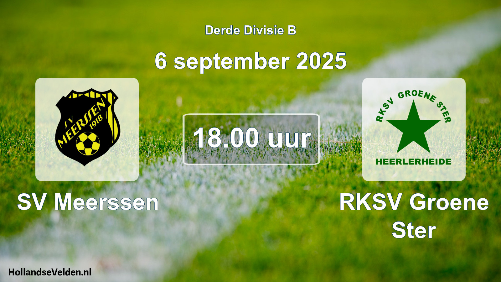 Geplande wedstrijd: SV Meerssen - RKSV Groene Ster (6 september 2025)