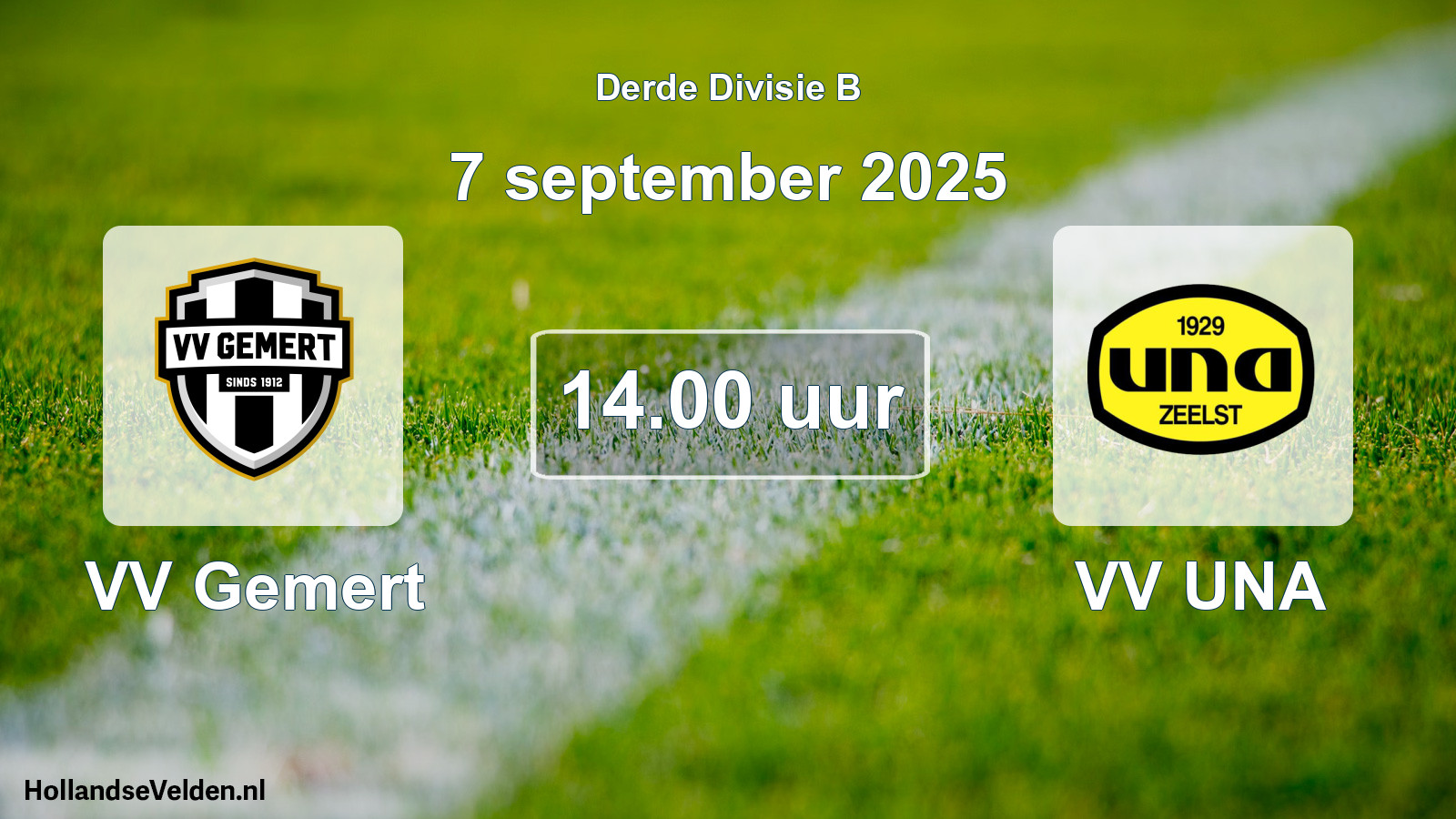 Geplande wedstrijd: VV Gemert - VV UNA (7 september 2025)