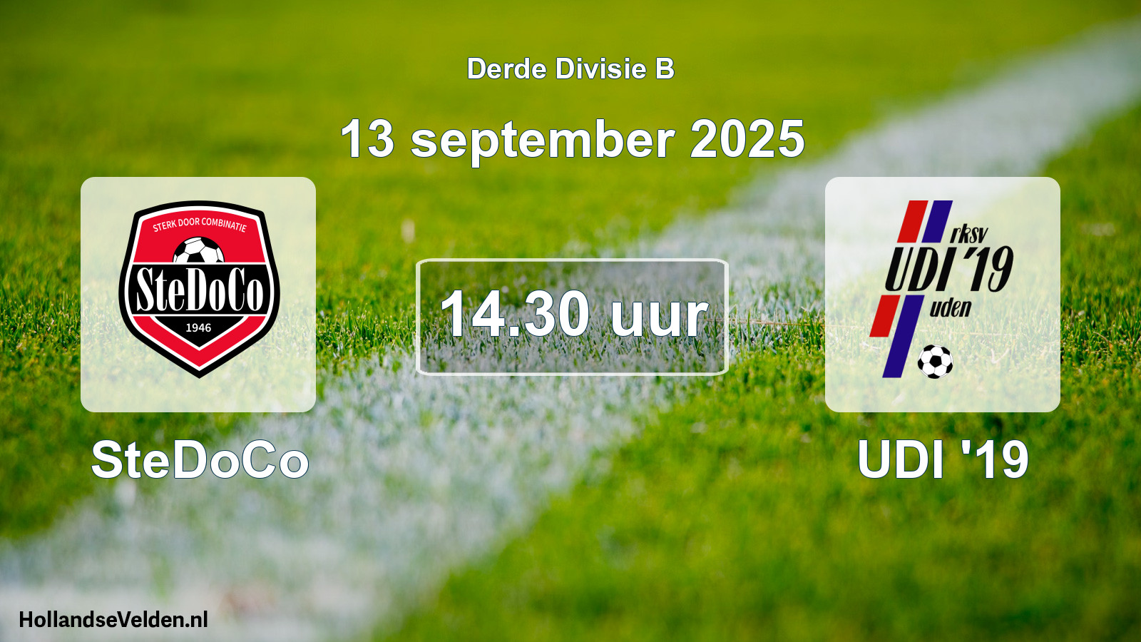 Geplande wedstrijd: SteDoCo - UDI '19 (13 september 2025)