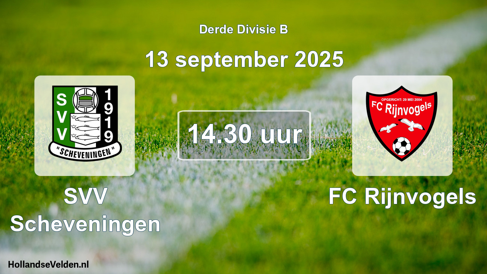 Geplande wedstrijd: SVV Scheveningen - FC Rijnvogels (13 september 2025)