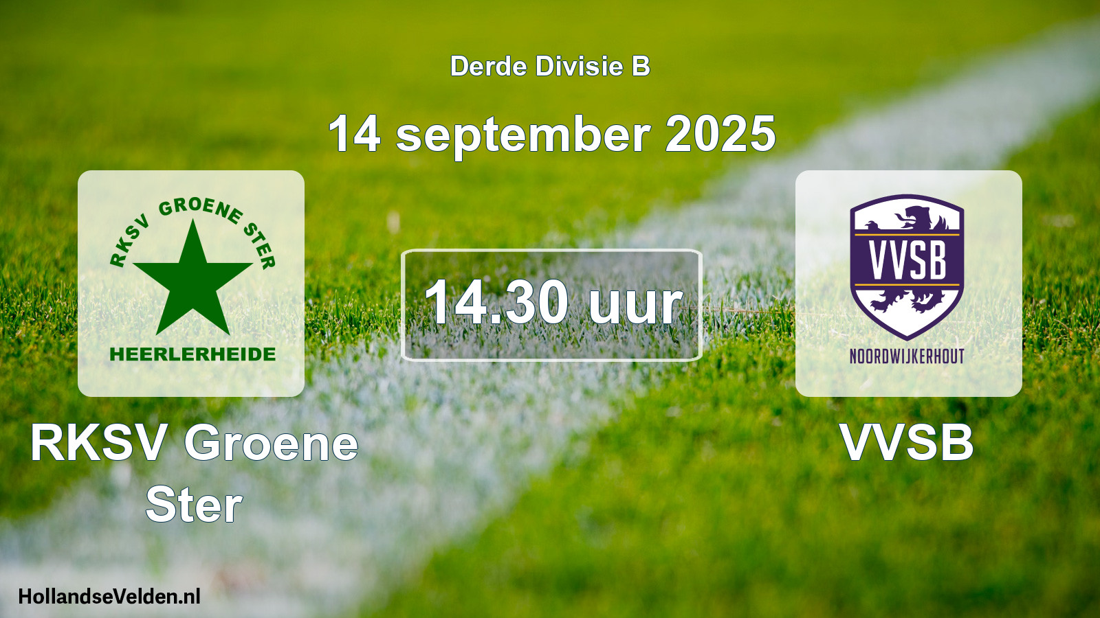 Geplande wedstrijd: RKSV Groene Ster - VVSB (14 september 2025)