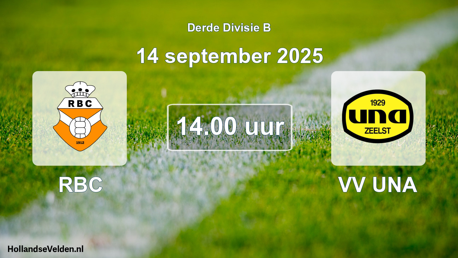 Geplande wedstrijd: RBC - VV UNA (14 september 2025)