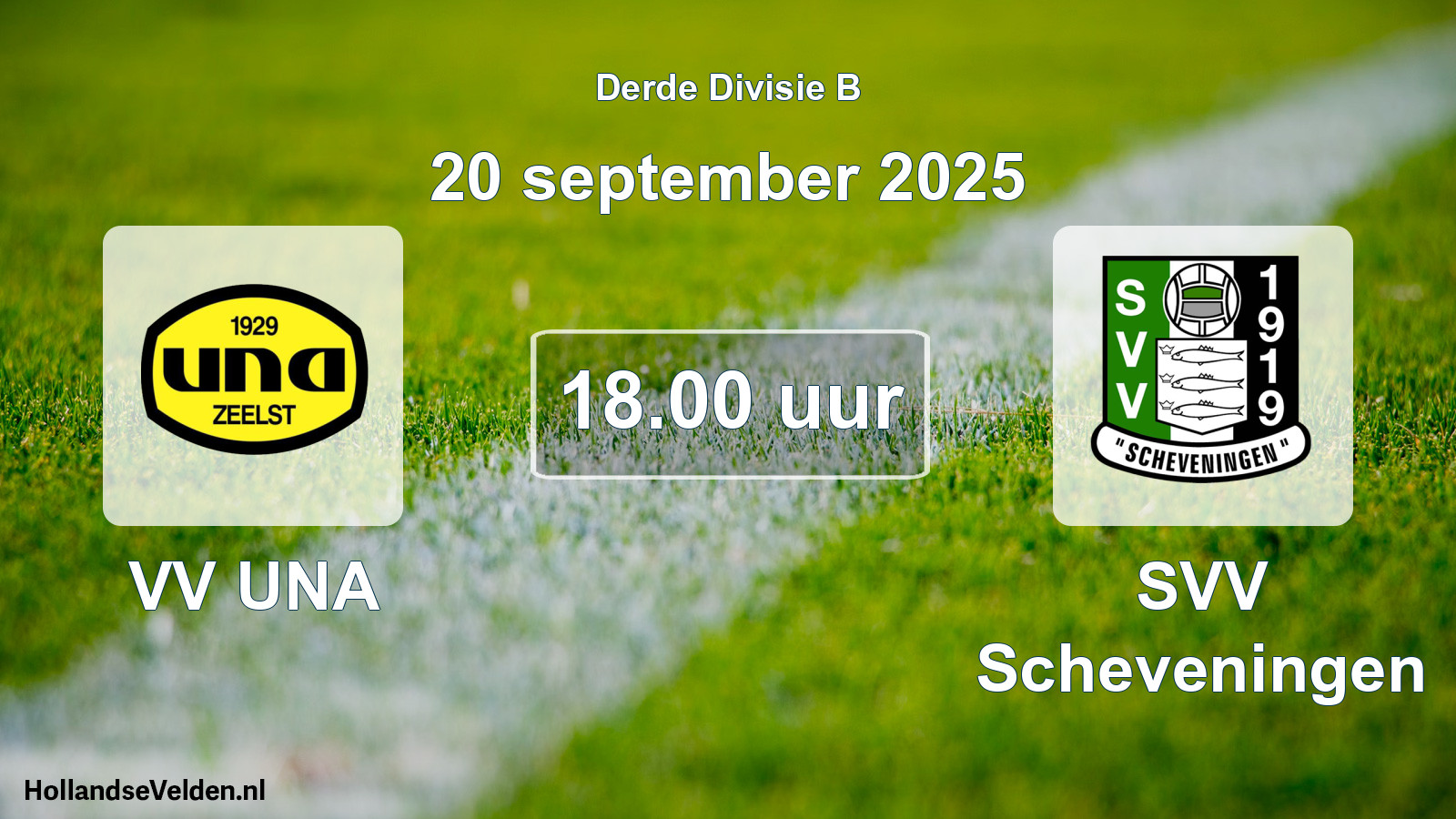Geplande wedstrijd: VV UNA - SVV Scheveningen (20 september 2025)