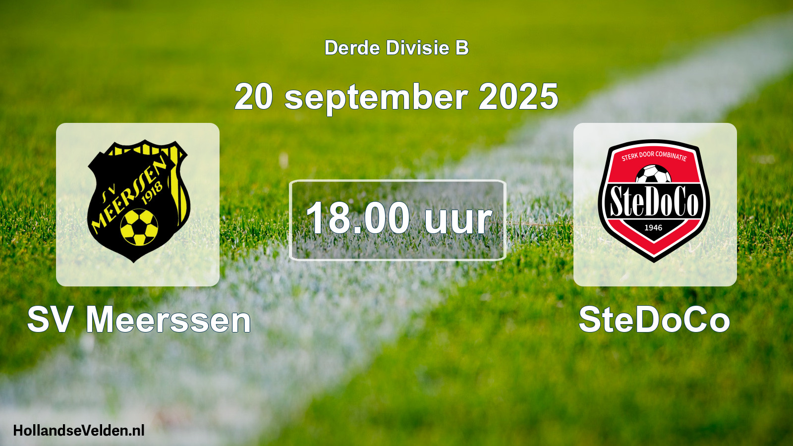 Geplande wedstrijd: SV Meerssen - SteDoCo (20 september 2025)