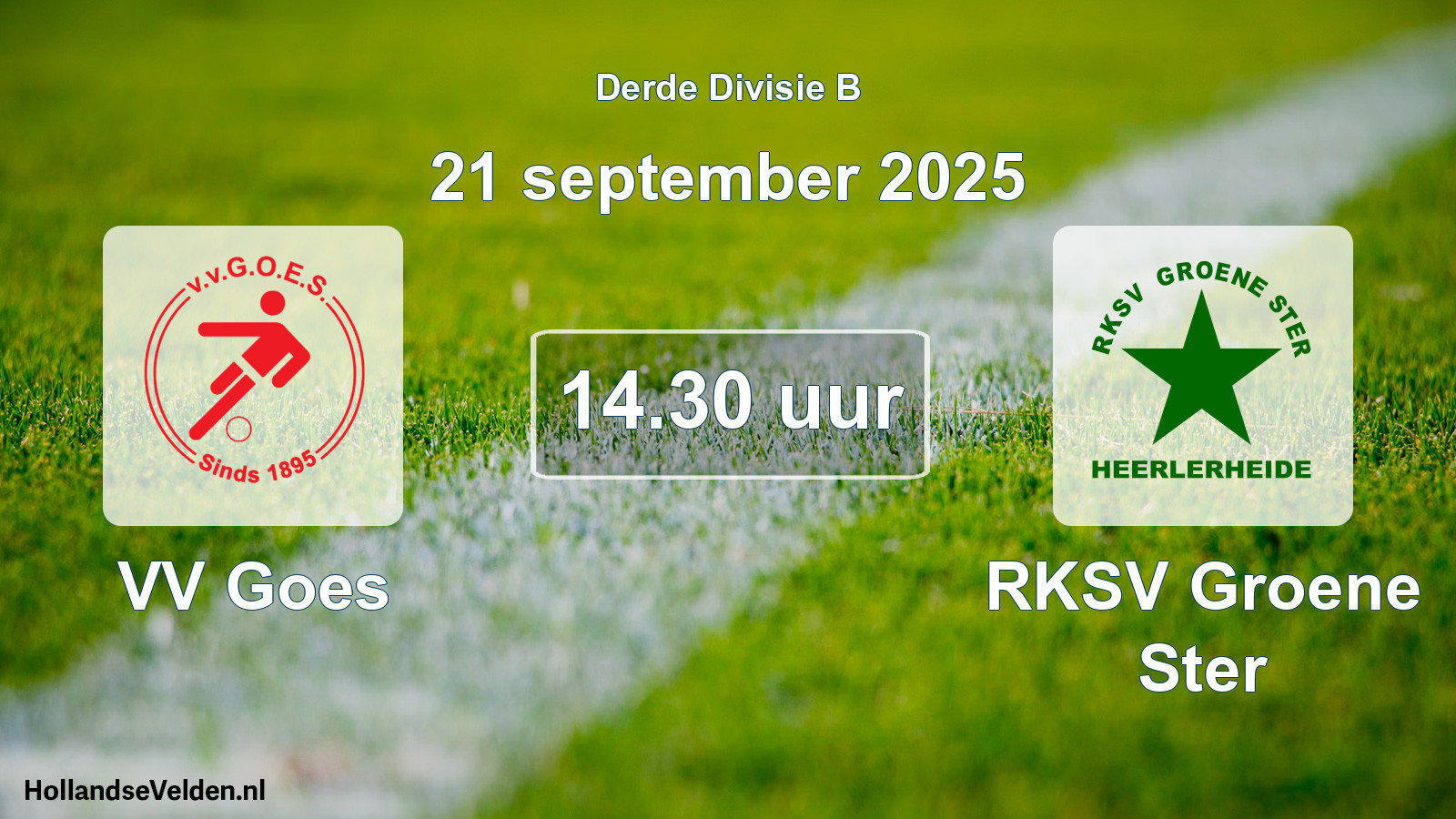 Geplande wedstrijd: VV Goes - RKSV Groene Ster (21 september 2025)