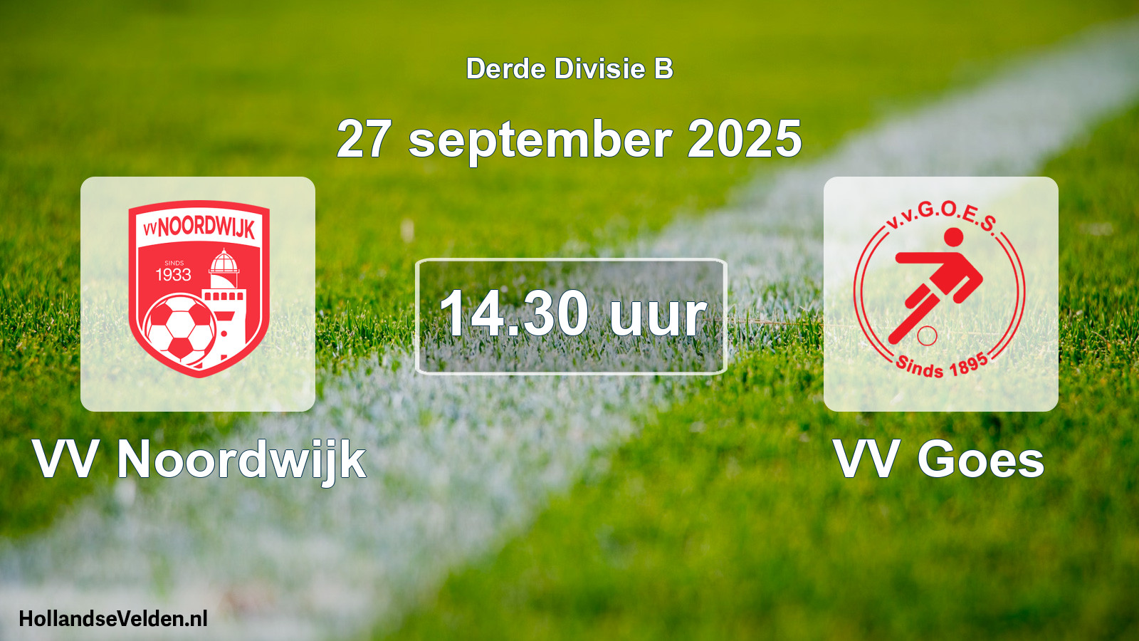 Geplande wedstrijd: VV Noordwijk - VV Goes (27 september 2025)