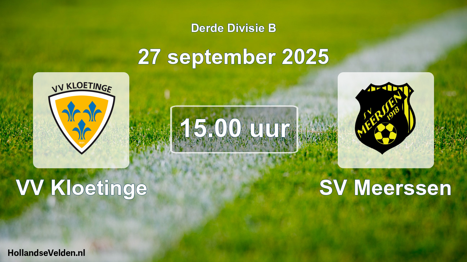 Geplande wedstrijd: VV Kloetinge - SV Meerssen (27 september 2025)