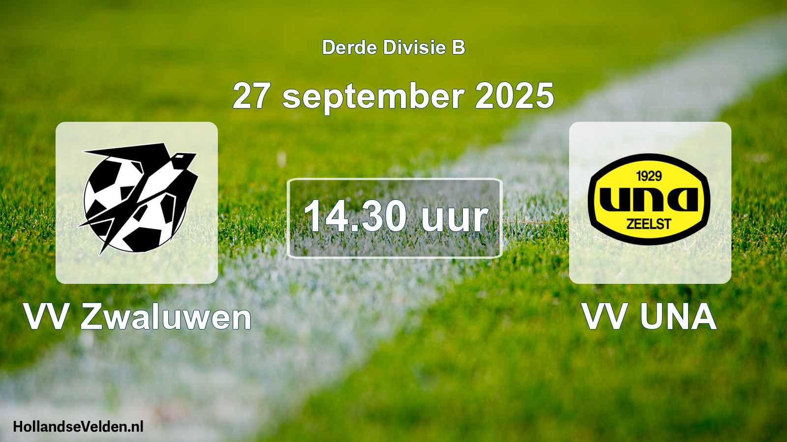 Geplande wedstrijd: VV Zwaluwen - VV UNA (27 september 2025)