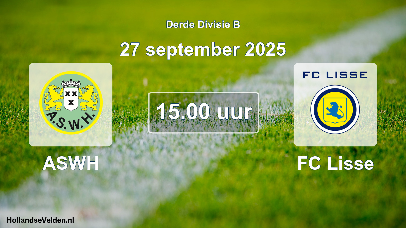 Geplande wedstrijd: ASWH - FC Lisse (27 september 2025)