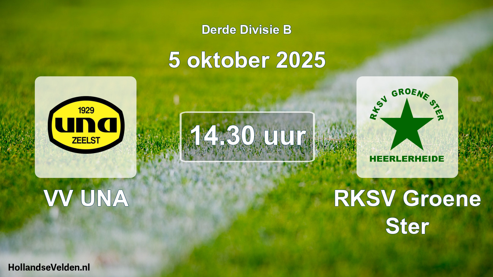 Geplande wedstrijd: VV UNA - RKSV Groene Ster (5 oktober 2025)