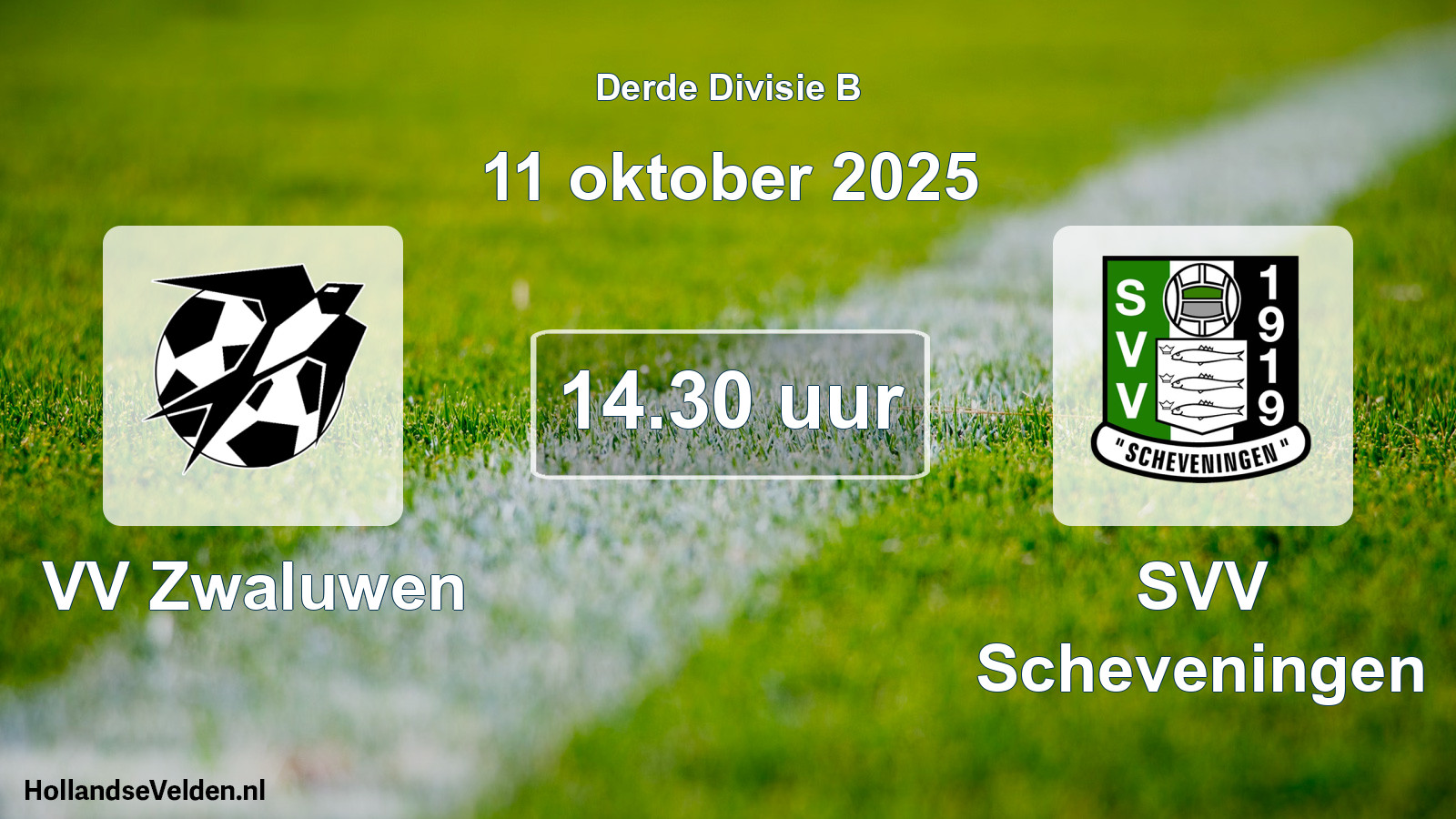 Geplande wedstrijd: VV Zwaluwen - SVV Scheveningen (11 oktober 2025)