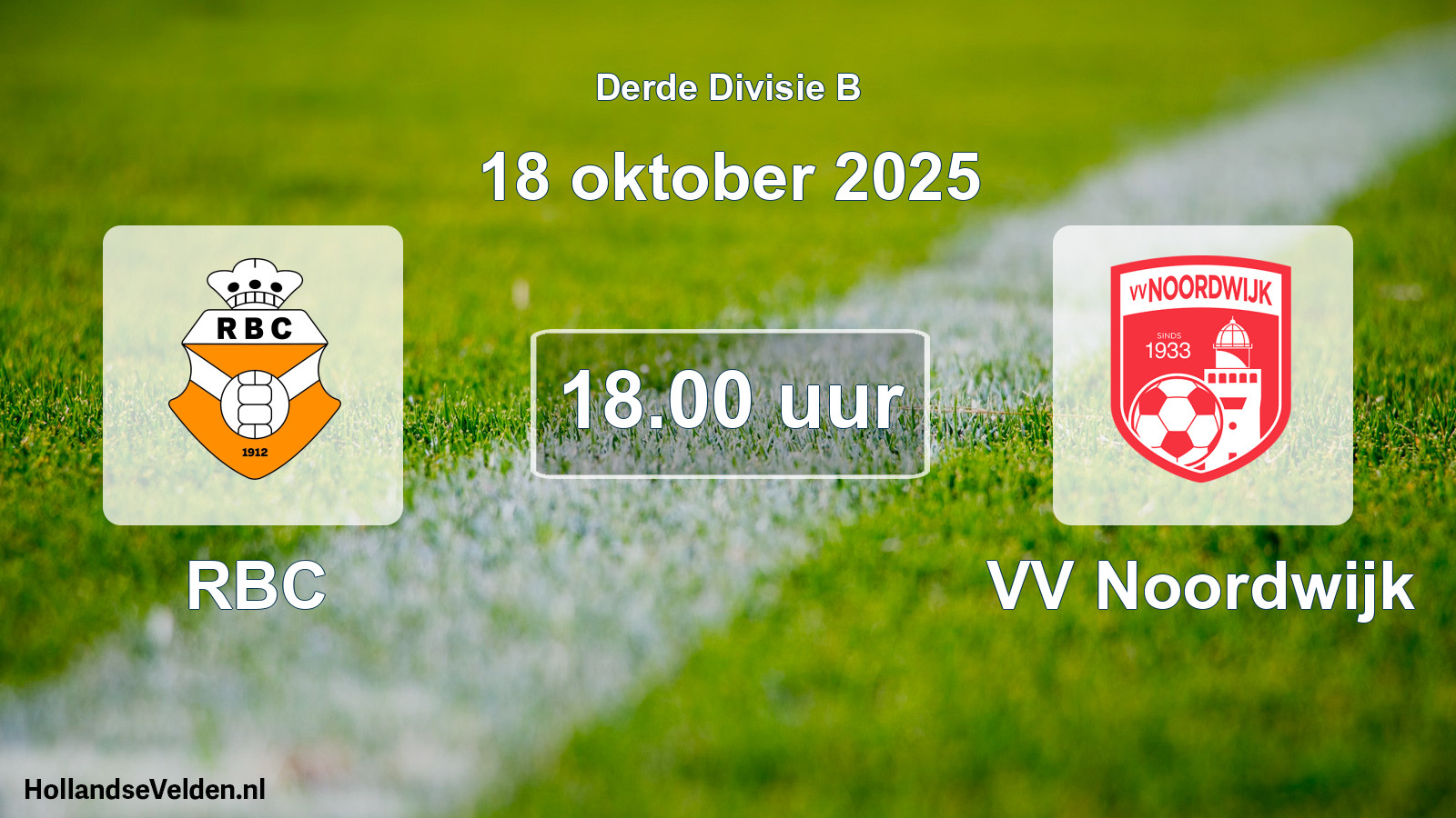 Geplande wedstrijd: RBC - VV Noordwijk (18 oktober 2025)