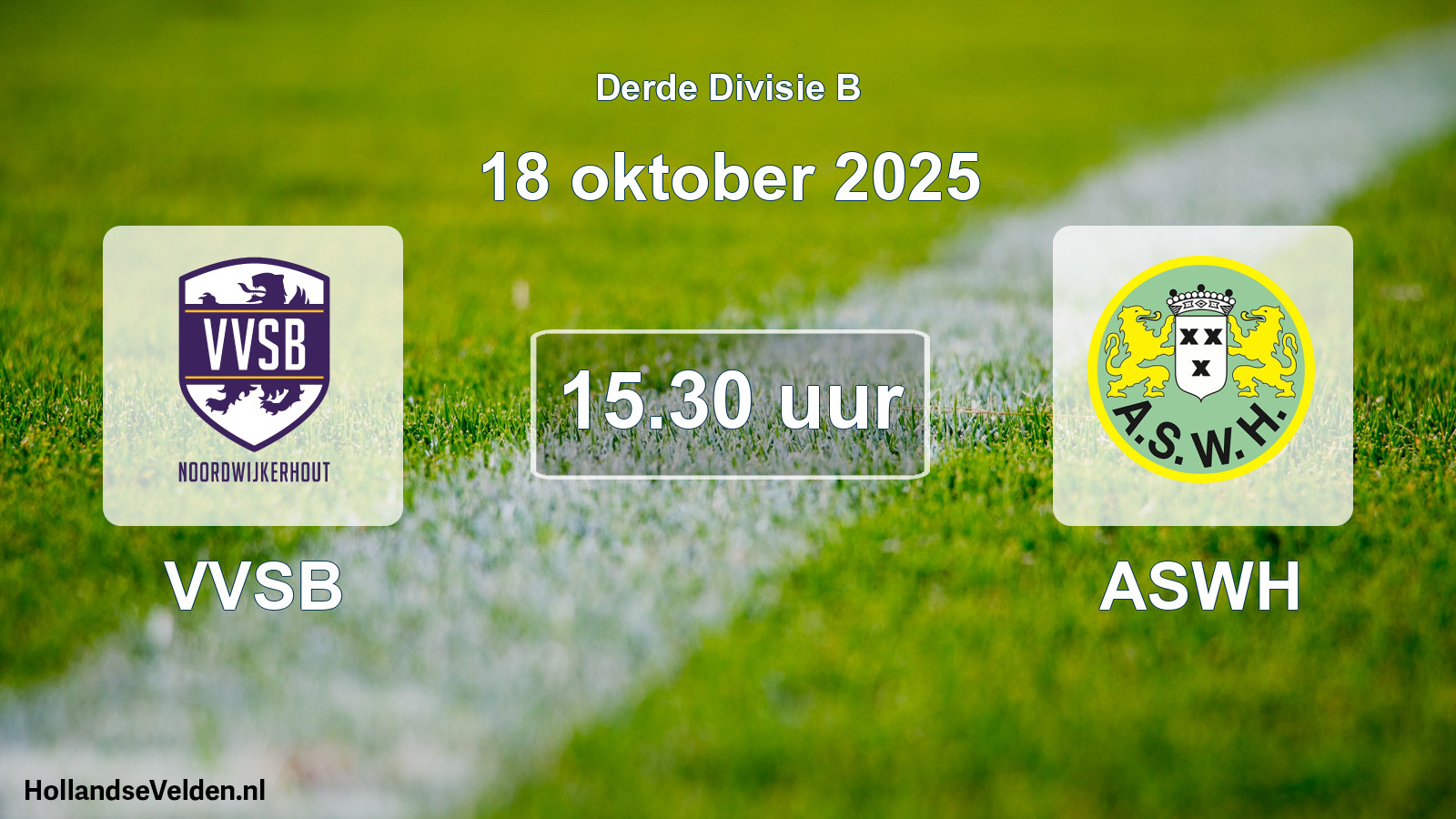 Geplande wedstrijd: VVSB - ASWH (18 oktober 2025)