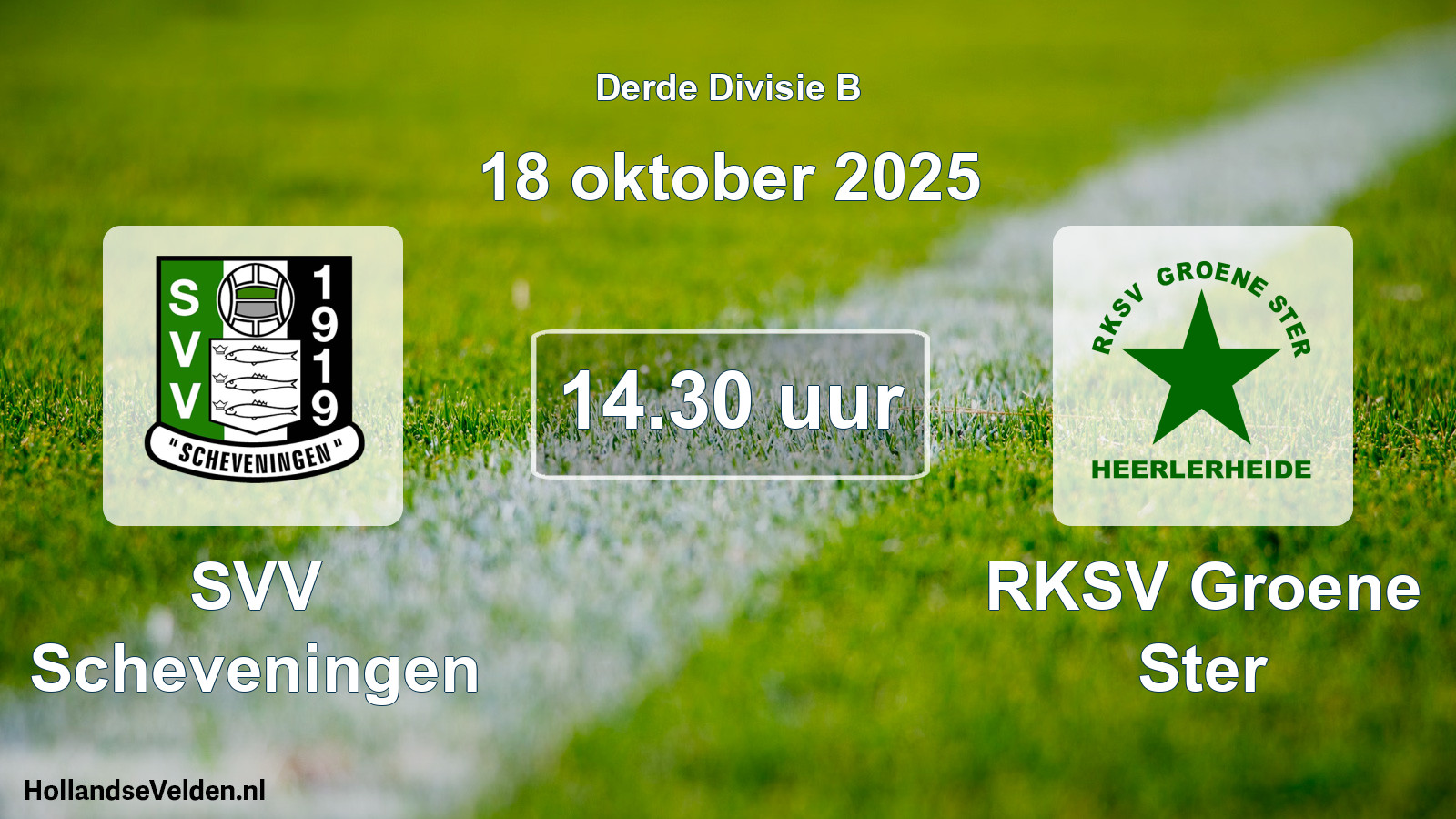 Geplande wedstrijd: SVV Scheveningen - RKSV Groene Ster (18 oktober 2025)