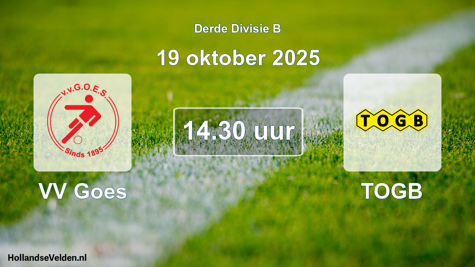 Geplande wedstrijd: VV Goes - TOGB (19 oktober 2025)