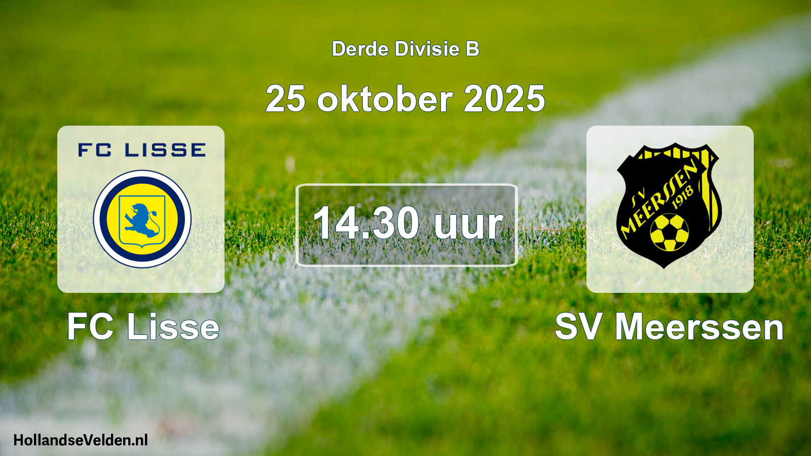 Geplande wedstrijd: FC Lisse - SV Meerssen (25 oktober 2025)