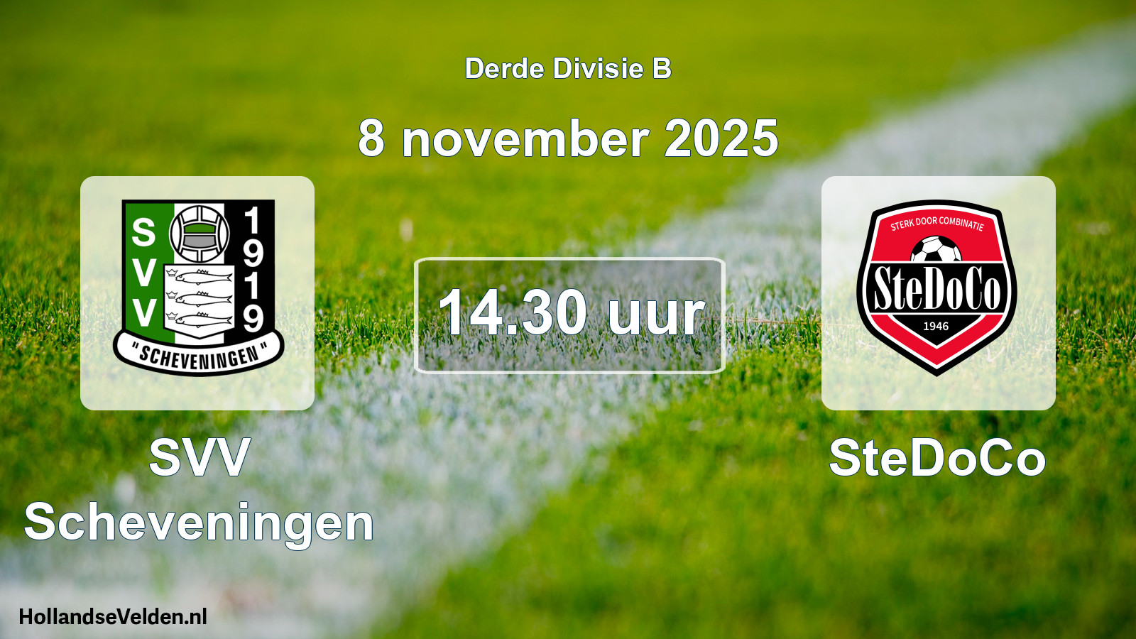 Geplande wedstrijd: SVV Scheveningen - SteDoCo (8 november 2025)