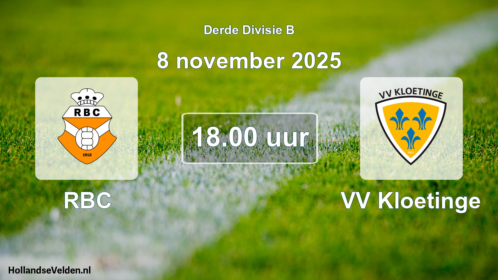 Geplande wedstrijd: RBC - VV Kloetinge (8 november 2025)